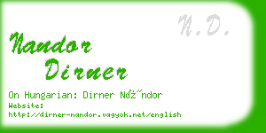 nandor dirner business card